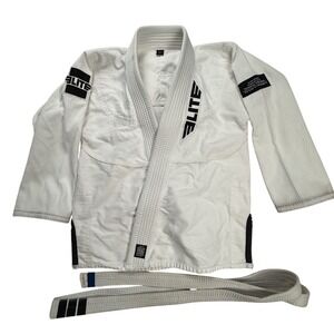 Elite Sports BJJ Gi Jacket White Technical Fightwear Size C1 with White Belt